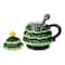 Glitzhome® 6.5" Christmas Ceramic Tree Mug with Lid and Spoon